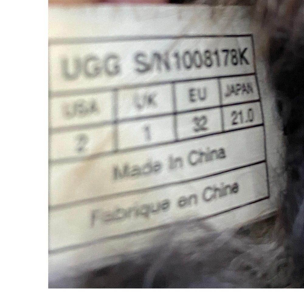 UGG Kids 1008178K Brown Suede Faux Fur Trim Winter Boots Size 2 USA - Picture 4 of 16